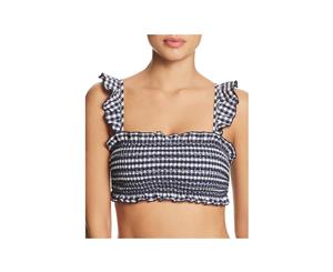 Tory Burch Womens Costa Gingham Ruffled Swim Top Separates