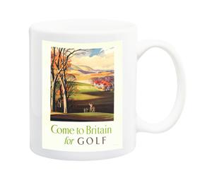 Travel To Britain For Golf Poster Mug - 11 Fluid Oz