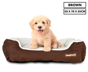 Trendy Pets 50x70x20cm Super Soft Sherpa Pet Box Bed - Brown