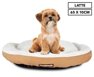 Trendy Pets 65x10cm Super Soft Sherpa Round Pet Mattress - Latte