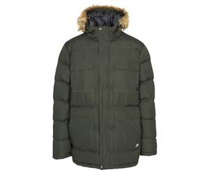 Trespass Mens Baldwin Warm Padded Hooded Waterproof Insulated Jacket - Olive