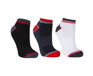 Trespass Mens Lapse Trainer Socks (3 Pairs) (White/Flint/Black/Red) - TP3265