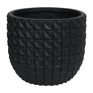 Tuscan Path 44 x 37cm Abbey Fibreglass Pot - Black