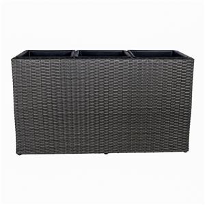 Tuscan Path 80 x 45cm Pewter Poly Rattan Tri Planter Pot