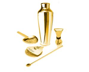 Uber Pro Shaker 5 Piece Cocktail Kit Gold