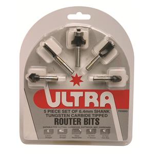 Ultra 5 Piece 6.4mm Router Bit Set