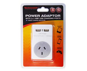 Ultracharge 2-USB Port Power Adaptor