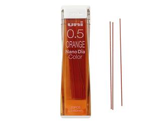 Uniball Nano Dia Mechanical COLOUR Pencil Lead Pack 0.5mm Orange