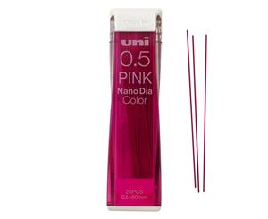 Uniball Nano Dia Mechanical COLOUR Pencil Lead Pack 0.5mm Pink