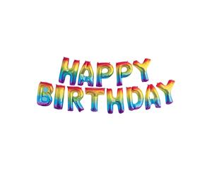 Unique Party Happy Birthday Foil Balloon Banner Kit 14Ft (Rainbow) - SG14634