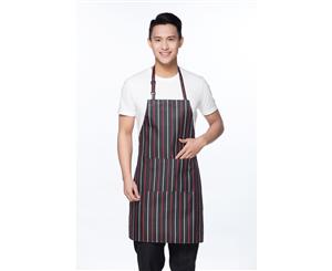 Unisex Black Stripe Kitchen Apron - Black