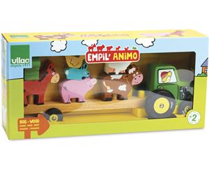 Vilac - Stacking Tractor with Animals Play Set