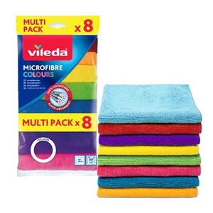 Vileda Colours Microfibre Cloths - 8 Pack