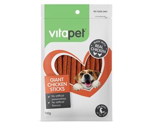 Vitapet Jerhigh Giant Chicken Sticks Dog Treats 100g