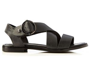 Walnut Melbourne Women's Chase Leather Sandal - Black