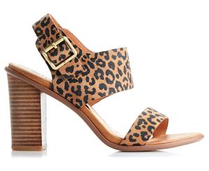 Walnut Melbourne Women's Havana Block Heel Shoe - Tan Leopard