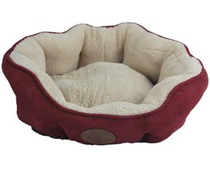 Washable Red Fleece Dog Cat Bed-Large