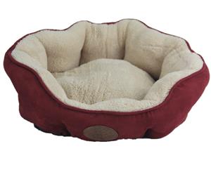 Washable Red Fleece Dog Cat Bed-Medium