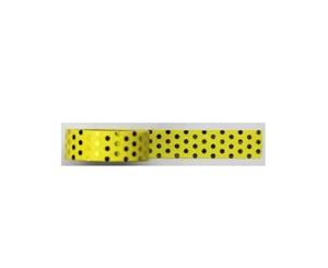 Washi Tape - Yellow background with Gold Foil Dot Design - Size 15mm x 10m