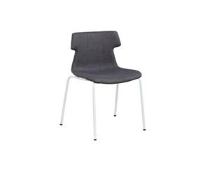 Wave Fabric Chair - 4 Legged White - grey