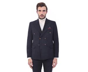 Wessi Slimfit Double Breasted Black Blazer