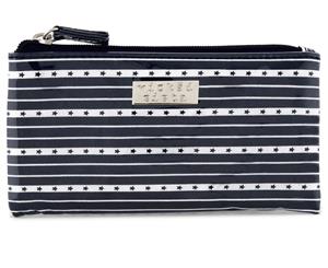 Wicked Sista Small Flat Cosmetics Bag / Purse - Star Stripe/Navy