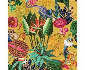 Wonderland Tropical Wallpaper Ochre Holden 91190