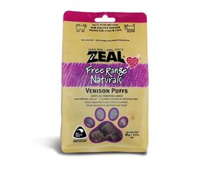 Zeal Free Range Dog & Cat Treats Venison Puffs 85g