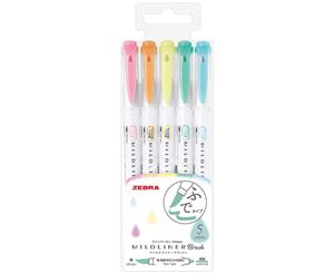 Zebra Mildliner Brush Mild and Fluoresent colour set (5/pk) WFT8-5C