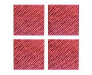 iStyle Set of 4 Metallic Faux Leather Coasters Red