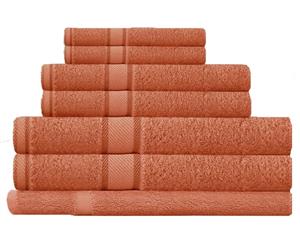 100% Combed Cotton 7 Pieces Bath Towel Set Rust