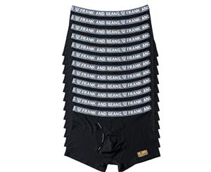 12 Pack Frank and Beans Underwear Mens Cotton Boxer Briefs S M L XL XXL - Black Grey Force