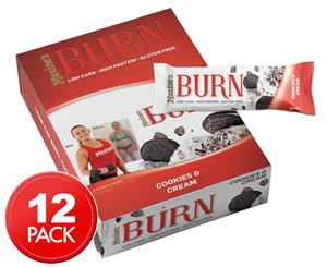 12 x Maxine's Burn Protein Bars Cookies & Cream 40g