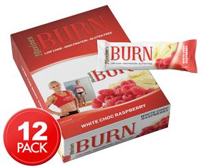 12 x Maxine's Burn Protein Bars White Choc Raspberry 40g