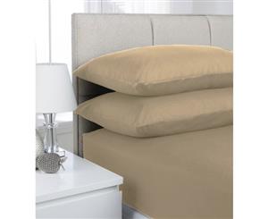 1500TC Pure Cotton Standard Pillowcases Pair - Mocha