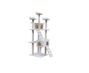 180 cm Cat Scratching Post Tree W ladder-Beige