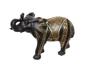 1pce 24cm Looking Left Elephant Black and Gold Detail African Style