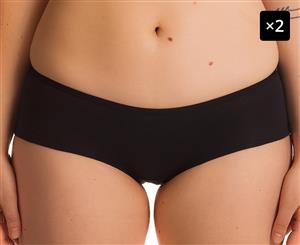 2 x All Sorts Women's Boyleg Brief - Black/White