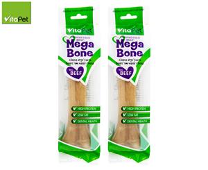 2 x VitaPet Compressed Beef Mega Bone 21cm