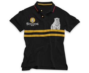 2020 Bundy Bundaberg Rum Men's Polo Tee T-Shirt YELLOW STRIPED