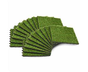 20x Artificial Grass Tiles 30x30cm Green Synthetic Lifelike Lawn Turf