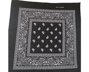 20x Bandana Paisley 100% Cotton Head Wrap Durag Bandanna Scarf Mask Bulk - Black - Black