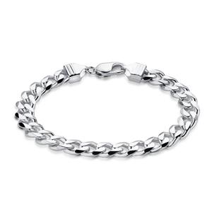 21cm (8.5") Men's Curb Bracelet in Sterling Silver