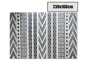 230x160cm Black Creamy Style Pattern Floor Area Art Rug Carpet