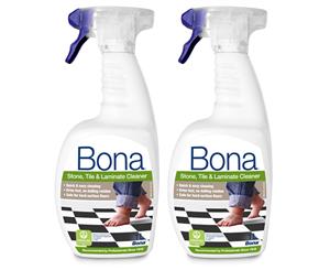 2PK Bona 1L Stone Tile & Laminate Spray Maintenance for Floors/Surface Cleaning