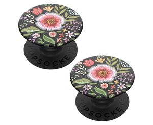 2PK PopSockets Universal Swappable PopGrip Holder w/ Base Flower Fair for Phones