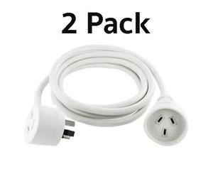 2PK Sansai 5m Piggyback Power Extension Cord Lead AU 3-Pin 10A/2400W Home Office