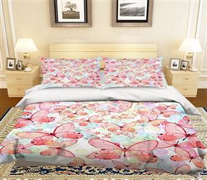 3D Pink Butterfly 009 Bed Pillowcases Quilt