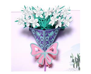 3d Pop Up Jasmine Flower Bouquet Greeting Card