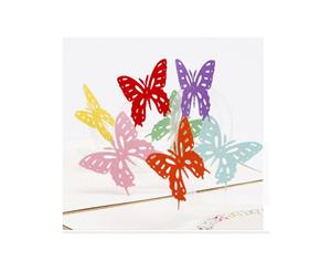 3d Pop Up Vintage Rainbow Bufferflies Greeting Card